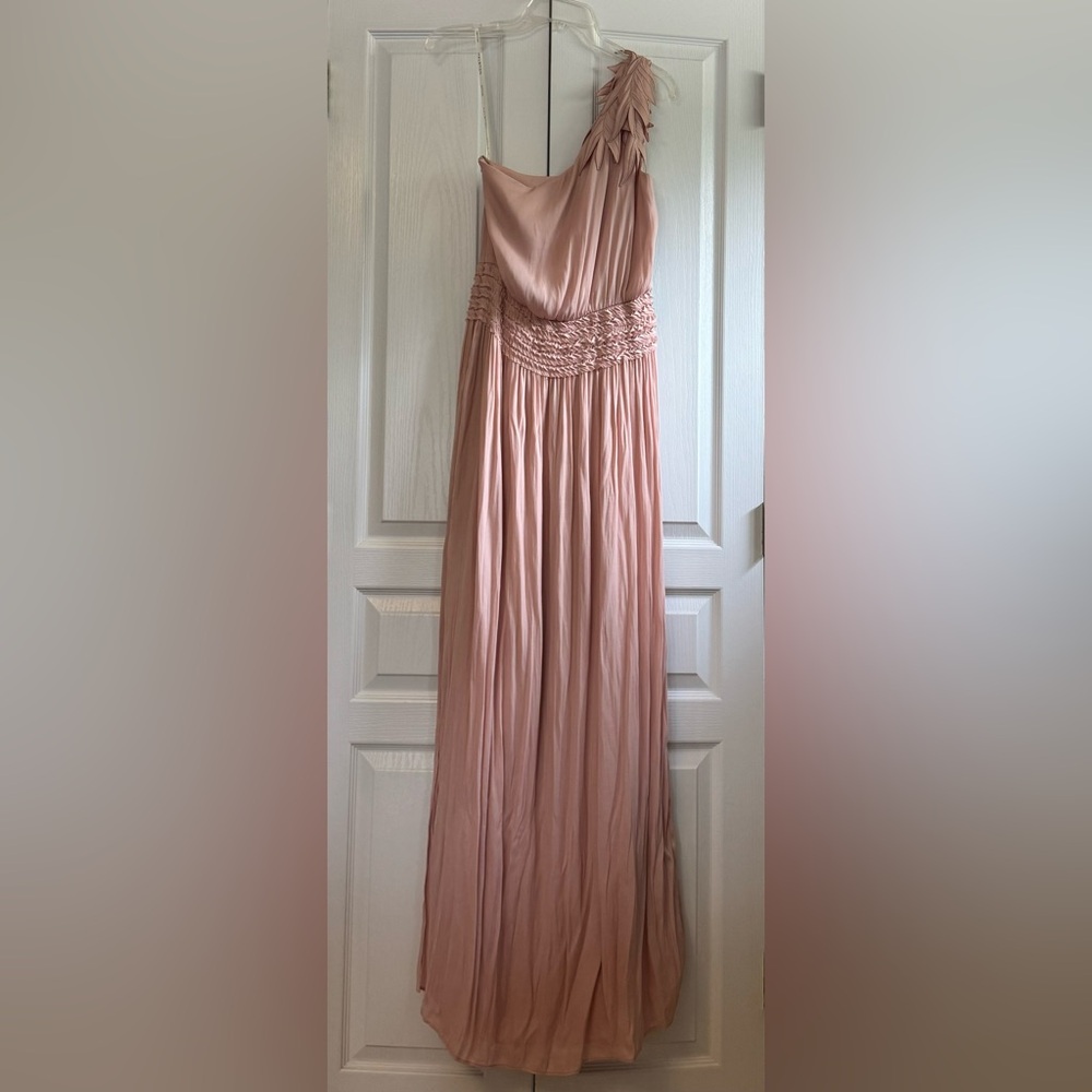 Halston one shoulder gown